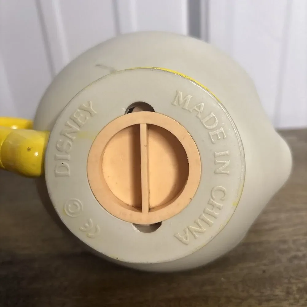 Vtg Disney Beauty and the Beast Mrs Potts Teapot Coin Bank Plastic Piggy Bank